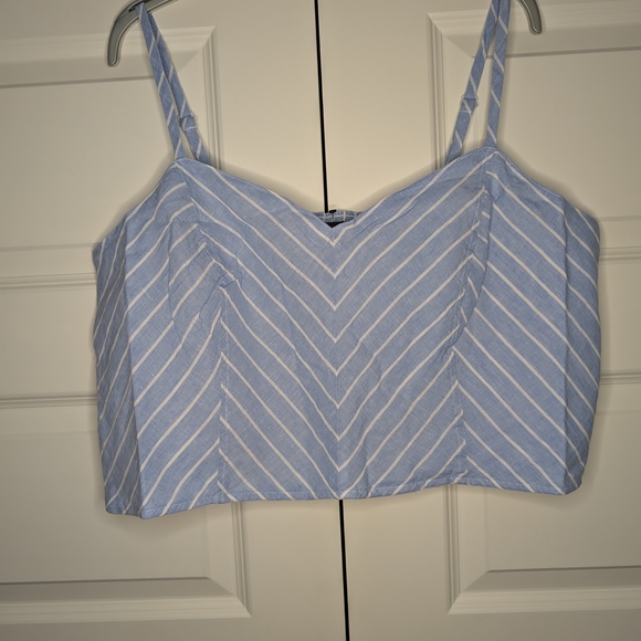 Lane Bryant Tops - Blue and White Striped Women's Top
